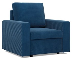 Zeus fotel, egyenes kartámasz, kordbársony, bonell töltet, kék