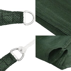 sötétzöld HDPE napvitorla 160 g/m² 3,5 x 5 m