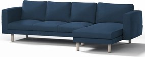 Dekoria Norsborg 4 személyes kanapé huzat Ikea sezlonnal kék