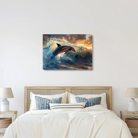 Üveg kép - Delfin, illusztrációk (70x50 cm)