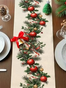 Karácsonyi futópad karácsonyra Lenvászon szövésű 183x33