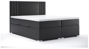 Franciaágy Boxspring 140 cm Morcano (fekete öko-bőr) (tárolóhellyel). Akció -17%. 1044271