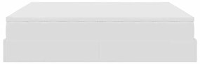 Ottomán ágykeret matraccal fehér 180x200cm műbőrrel
