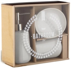 Fehér kő fürdőszobai kiegészítő szett Moon – Premier Housewares