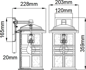 Elstead klasszikus kültéri fali lámpa beacon square eves bronz elsklbeaconsquaremoz IP44