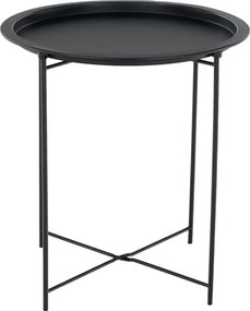 Kisasztal levehető tálcával, fekete, RENDER