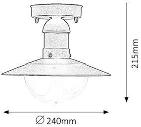 Brilagi - Kültéri mennyezeti lámpa MOLDE 1xE27/60W IP44 fekete