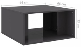 4 db magasfényű szürke szerelt fa dohányzóasztal 33x33x33 cm