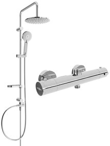 Mexen Carl zuhanygarnitúra esőzuhannyal és termosztatikus zuhanyzóval Kai, króm, 77150240-00