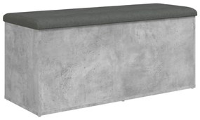 betonszürke szerelt fa tárolópad 102 x 42 x 45 cm