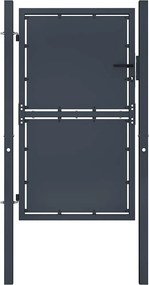 vidaXL antracit színű acél kerti kapu 100 x 150 cm