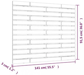 mézbarna tömör fenyőfa fali fejtámla 141 x 3 x 91,5 cm