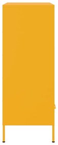 mustársárga acél tálalószekrény 68 x 39 x 101,5 cm