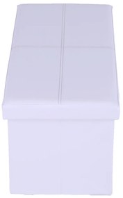Összecsukható puff, fehér textilbőr, IMRA