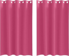 vidaXL Fekete Függöny Gyűrűkkel 2 pcs Élénk rózsaszín 175 x 140 cm