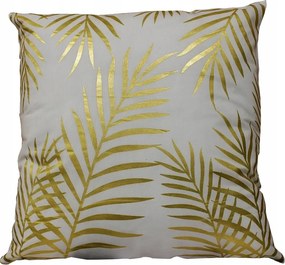 Párnahuzat Velvet Párnahuzat Fehér 40x40 pálmalevél arany