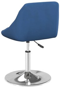vidaXL 2 db kék bársony forgó étkezőszék