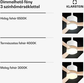 Klarstein SkyBreeze intelligens mennyezeti ventilátor világítással | 132 cm | 27 W | Csendes | LED | Fa
