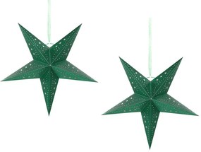 Zöld Csillogó LED-es Papírcsillag Kétdarabos Szettben 45 cm MOTTI Beliani