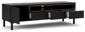 Fekete TV-állvány 156x48x48 cm Roomers – Tvilum