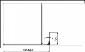 WI01-80 Walker walk in zuhanyfal 80x195 cm, 8mm-es üveggel
