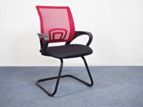 CHA-696V modern fémvázas szék karfával, piros (OUTLET)