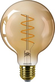Philips Led izzószálas E27 G95 5.5W 470lm 2200K szabályozható borostyánszínű izzó