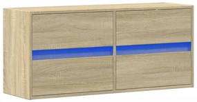 sonoma tölgy színű fali TV-szekrény LED-ekkel 100x31x45 cm