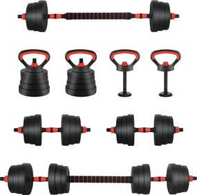 vidaXL 4 az 1-ben Kettlebell, Súlyzó és Kettlebell Készlet 20kg 20kg