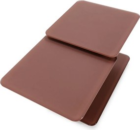 Terrakotta színű üveg dohányzóasztal 54x115 cm Elvi – Marckeric