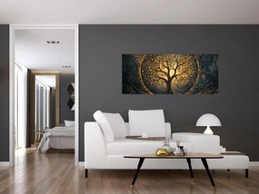 Kép – Arany aurájú fa (120x50 cm)