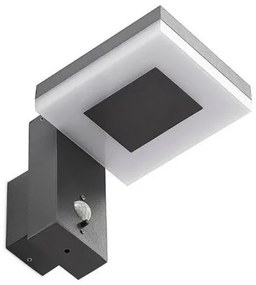 LED kültéri napelemes fali lámpa szenzorral LED/5,5W/3,7V 3000K IP54