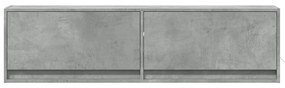 betonszürke falra szerelhető TV-szekrény LED-del 140x31x38 cm