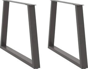 vidaXL 2 db antracitszürke étkezőasztal V-alakú láb 100 x (72-73,3) cm acél étkezőasztal láb