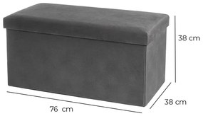 Sötétszürke bársony puff Estela – Casa Selección