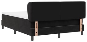 Boxspring Ágy Matrac Kiegészítővel Fekete 140x200 cm Bársonyos