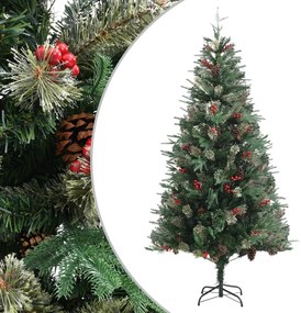 zöld karácsonyfa fenyőtobozokkal 225 cm