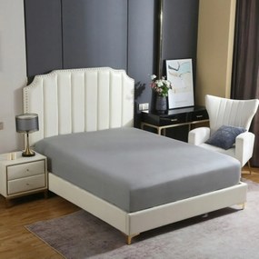 Szatén gumis lepedő 160x200 szürke egyszínű magas matrachoz