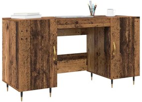 Asztal polcokkal tárolóval Régi fa 140 x 50 x 75 cm Faanyag