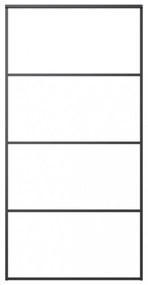 fekete alumínium és ESG üveg tolóajtó 102,5 x 205 cm
