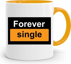 Sárga Vicces Bögre Forever Single nyomott mintával