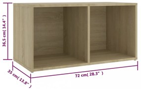 2 db sonoma tölgy színű szerelt fa TV-szekrény 72x35x36,5 cm