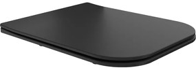 Mexen Madox lassan záródó Slim WC-ülőke, duroplast, fekete matt - 39154085