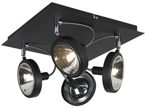 Design spotlámpa fekete 4-lámpás állítható - Nox