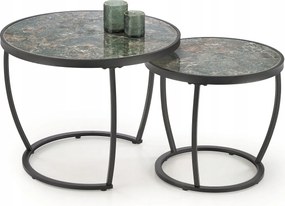 Ines asztalkészlet Halmar ⌀62, ⌀47 , zöld márvány fekete