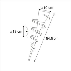 Rusztikus fali lámpa rozsdabarna krémszínű üveggel - Castle