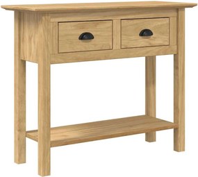 vidaXL Konzolasztal fiókkal BODO Méz barna 91 x 34.7 x 74 cm Faanyag