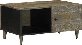 vidaXL világosszürke tömör mangófa dohányzóasztal 80 x 50 x 40 cm
