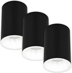 3x Falra szerelhető mennyezeti lámpatest Halogén GU10 fekete fehér Led Spot Lámpa