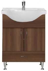 VERTEX Bianca Plus 65 alsó szekrény mosdóval, aida dió színben (Szekrény)